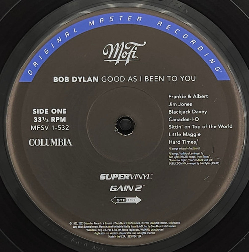 Bob Dylan – Good As I Been To You (Mobile Fidelity 180 Gram LP Vinyl)