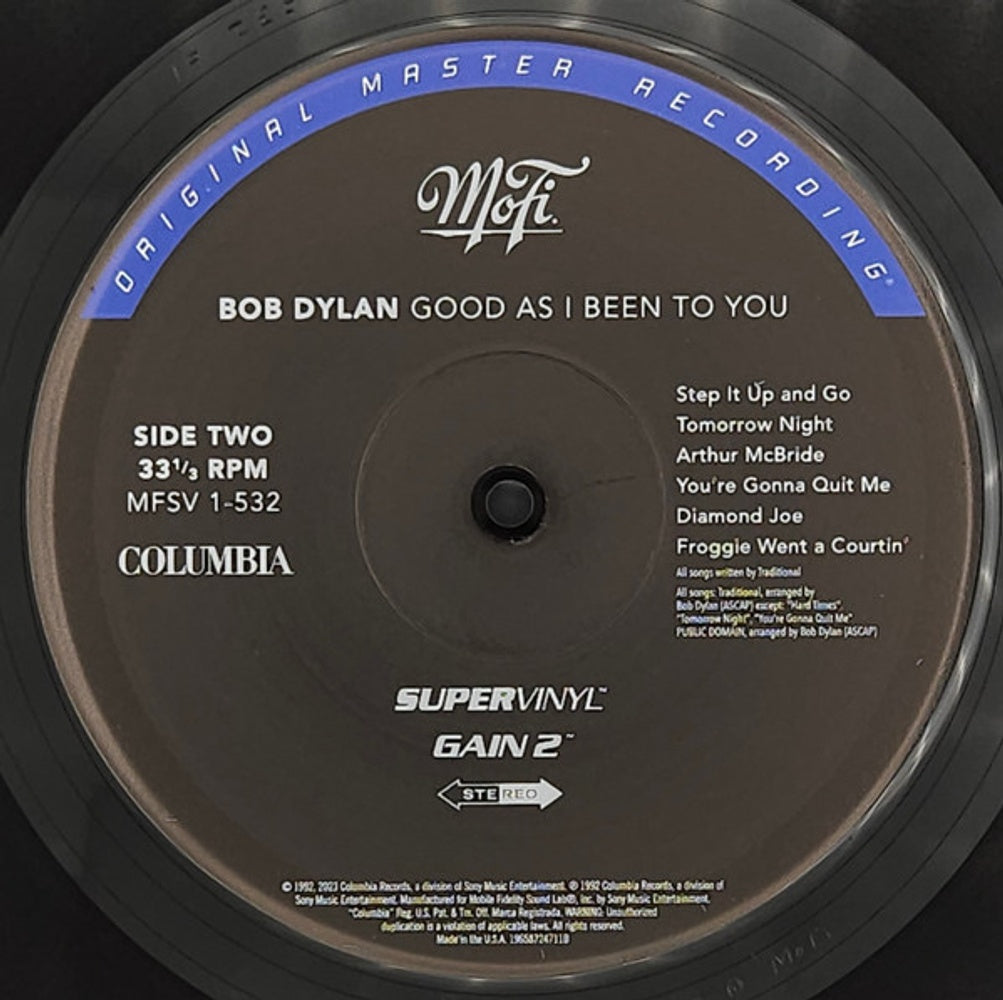 Bob Dylan – Good As I Been To You (Mobile Fidelity 180 Gram LP Vinyl)