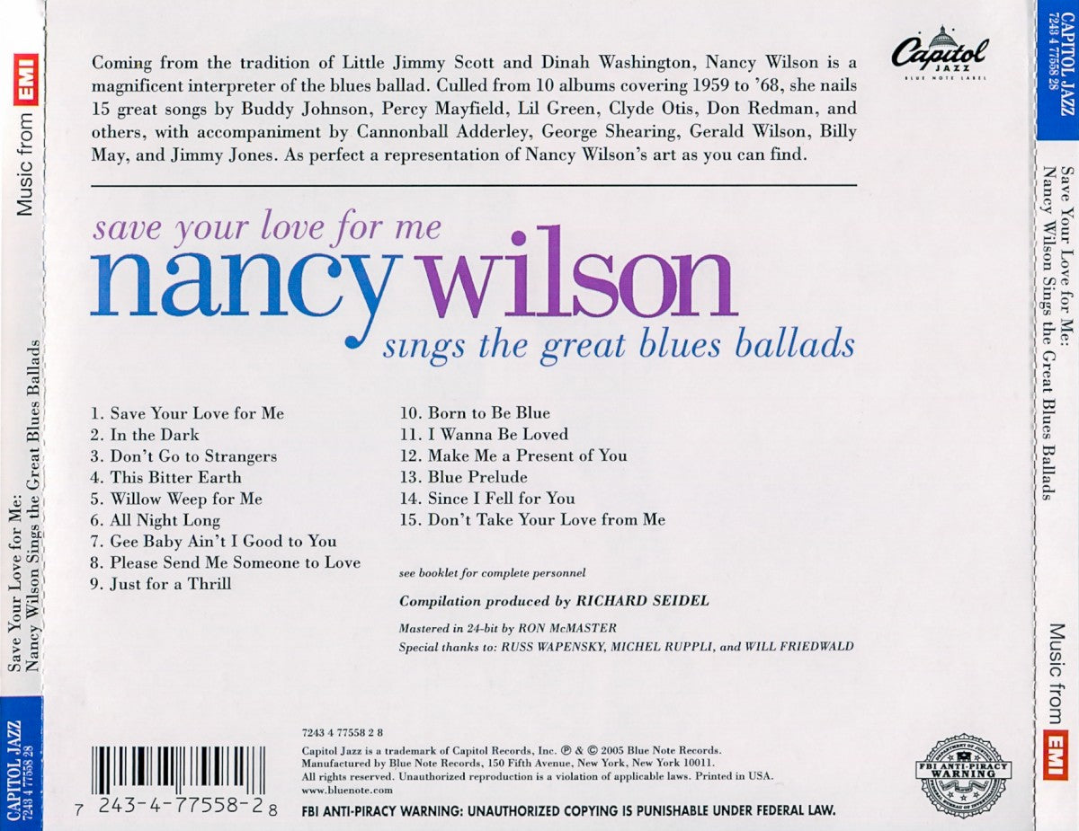 Nancy Wilson – Save Your Love For Me... (CD)
